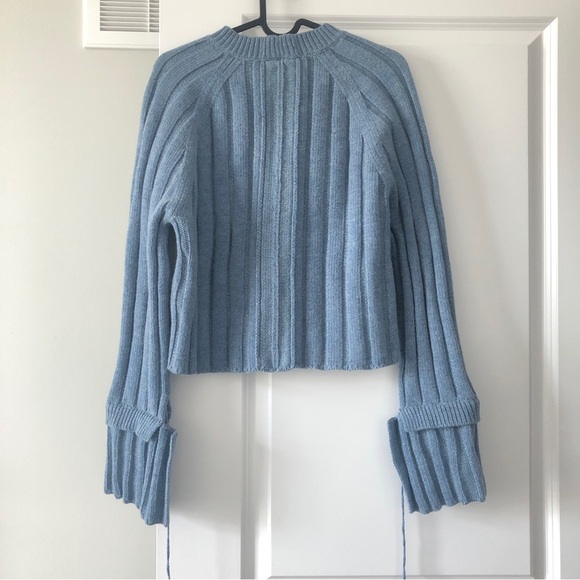 Old Celine by Phoebe Haze Blue Wool Knit Sweater - Picture 3 of 4